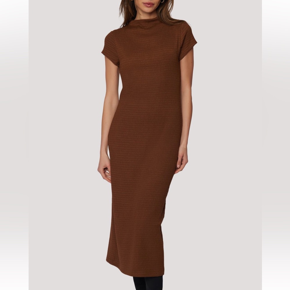 Lost + Wander Eden’s Serenade Brown Midi Knit Dress